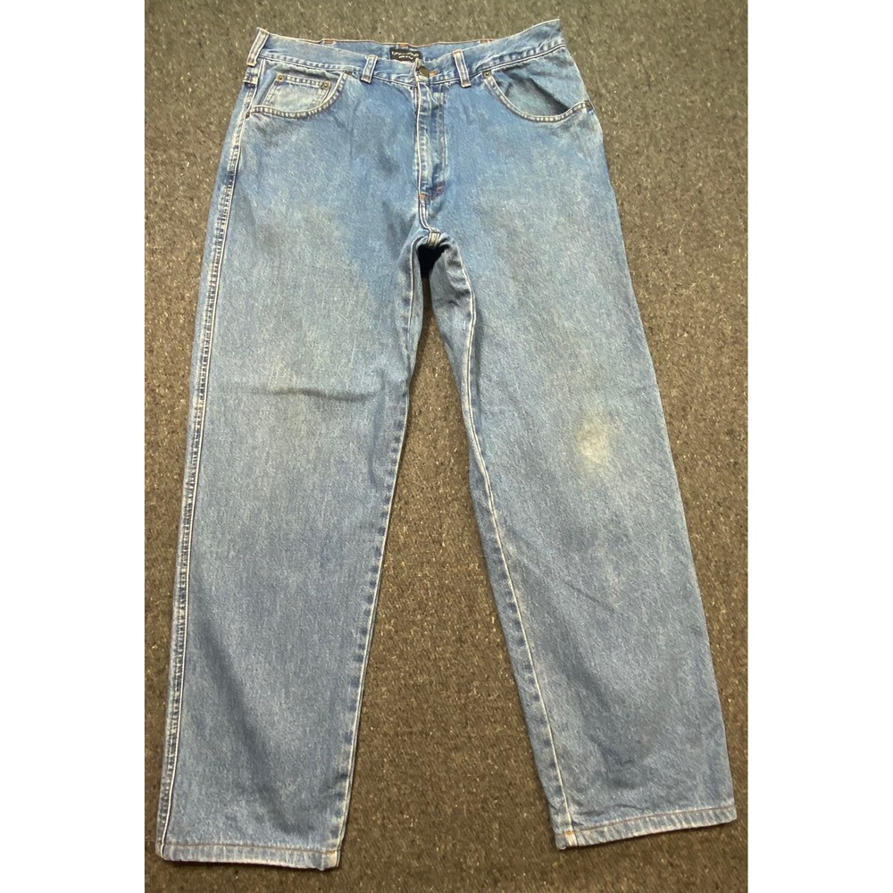 Gionfriddo Jeans 38x34 Mens Blue Comfort Fit Made in Italy Denim Straight Leg